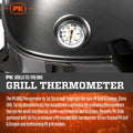 PK Grills Tel-Tru BBQ Grill Thermometer Outdoor Grilling Temperature Gauge Kit, Includes Charcoal/Smoker Thermometer Probe, Wing Nut, and Silver