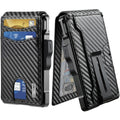 umoven Wallet for Men - with Money Clip Slim Leather Slots Credit Card Holder RFID Blocking Bifold Minimalist Wallet (Carbon Black)