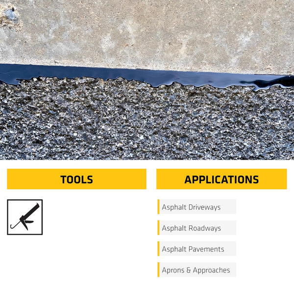 SIKA Sikaflex-410 Asphalt Sealant, Black, Self-Leveling Hybrid Sealant for Filling Cracks in Asphalt Driveways, Roadways, and Pavements - 9 fl.