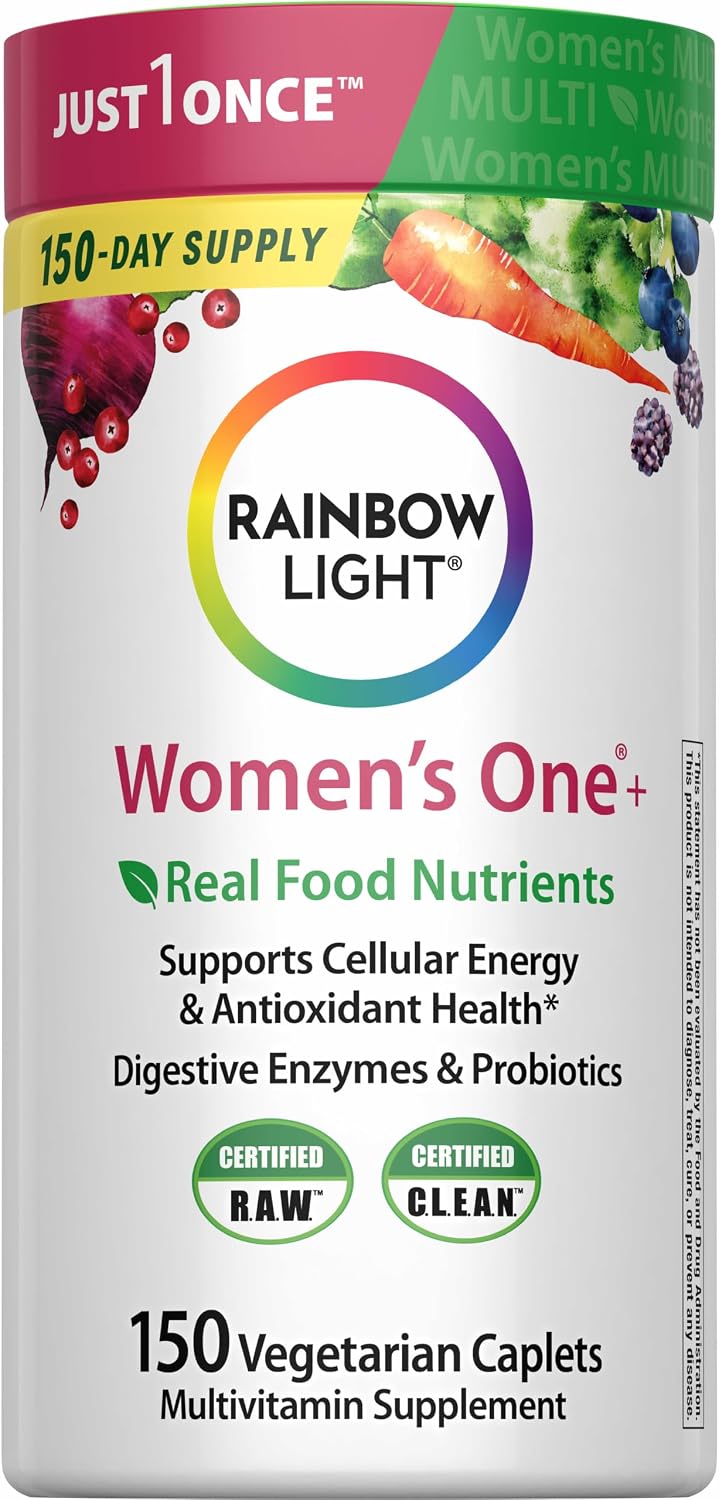 Rainbow Light Womens One High-Potency Daily Multivitamin, Womens Multivitamin Provides High-Potency Immune Support, with Vitamin C, Biotin and