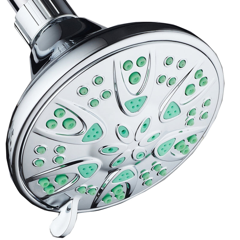 AquaDance Antimicrobial – Anti-Clog High-Pressure 6-Setting Shower Head with Microban Nozzle Protection from Growth of Mold, Mildew & Bacteria for