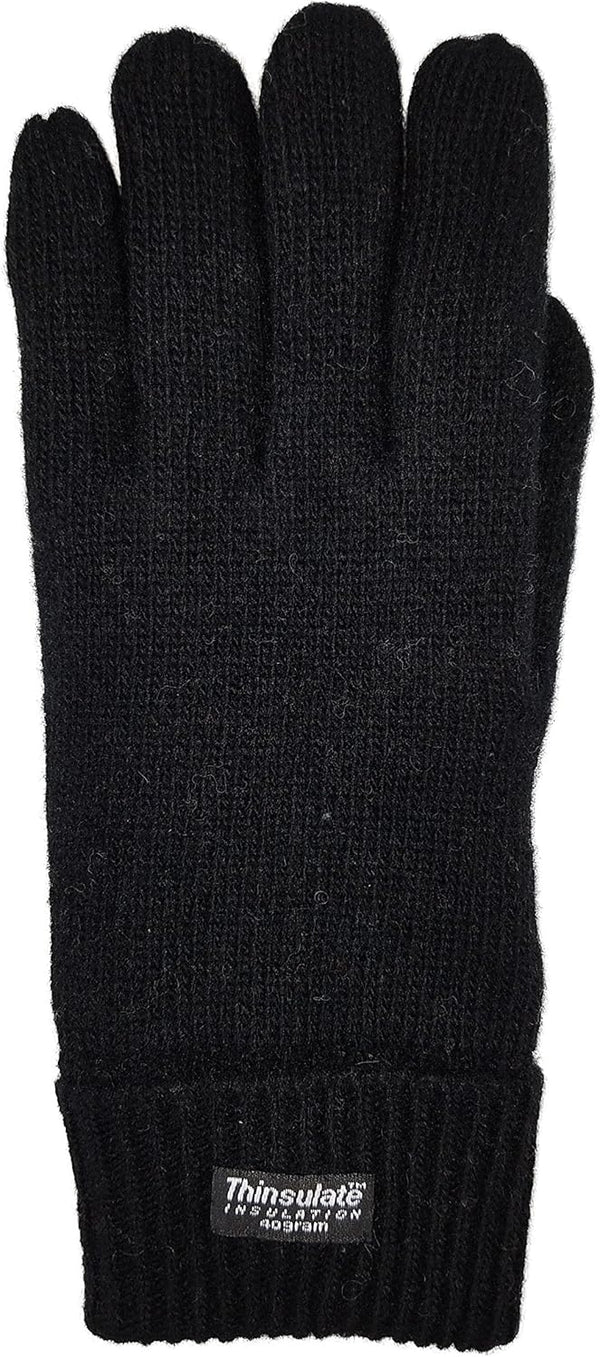 BRUCERIVER Men'S Pure Wool Knitted Gloves with Thinsulate Lining