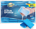 SCRUBIT 48 Pack Kitchen Sponges - Dish Sponge for Washing Dishes, Kitchen & Bathroom â Blue Dishwashing Sponges along with a Thought Scrubber â