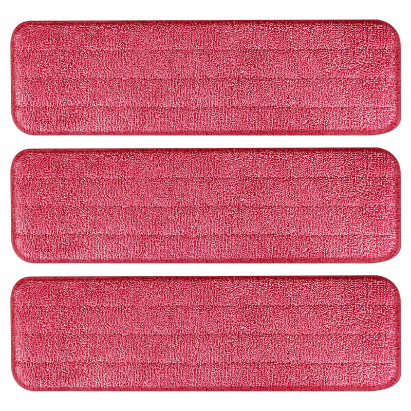 AmaVins 3 Pack Microfiber Cleaning Pads, Reusable Microfiber Mop Pads for 18 Inch Mop, Hardwood Floor Replacement Cleaning Mop Pads, Machine
