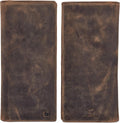 Long Wallet for Men Women Leather Slim Bifold RFID Blocking Card Holder Moss Green Crazy Horse