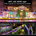 LED Rope Lights Battery Operated String Lights-40Ft 120 LEDs 8 Modes Outdoor Waterproof Fairy Lights Dimmable/Timer with Remote for Camping Party