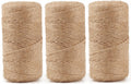 984 FT Natural Jute Twine, 3ply Thin Ribbon Hemp Twine for Gardening, Plant, Gift Wrapping, Art, Wedding Decoration, Packing, Bulk (3 Roll) 984 FT