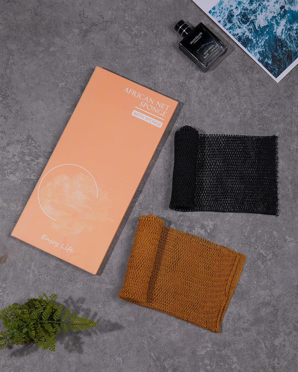 MTDLYICE African Net Sponge 2 Pack, Back Scrubber for Shower, XL 80CM Exfoliating Washcloth, African Net Sponge Authentic, Body Scrubber