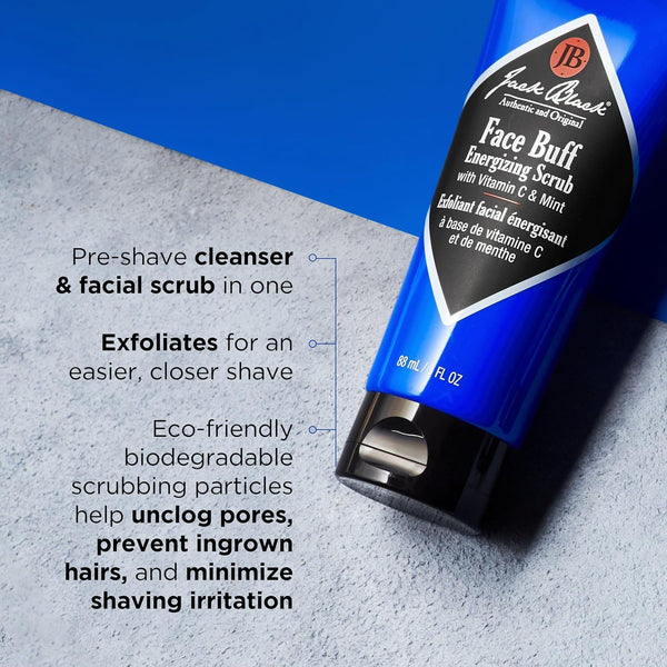 Jack Black Face Buff Energizing Scrub - Mens Face Wash & Pre Shave Scrub, Face Cleanser for Men, Pre Shave for Men, Mens Facial Cleanser, Mens