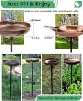 10" Small Metal Bird Bath with Stake, Outdoor Birdbath for Garden 10 "diameter, 1.6" depth