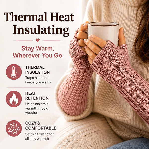 6 Pairs Arm Warmers Long Fingerless Gloves Womens Cable Knit Thermal Yoga Dance Gym Fashion Assorted B