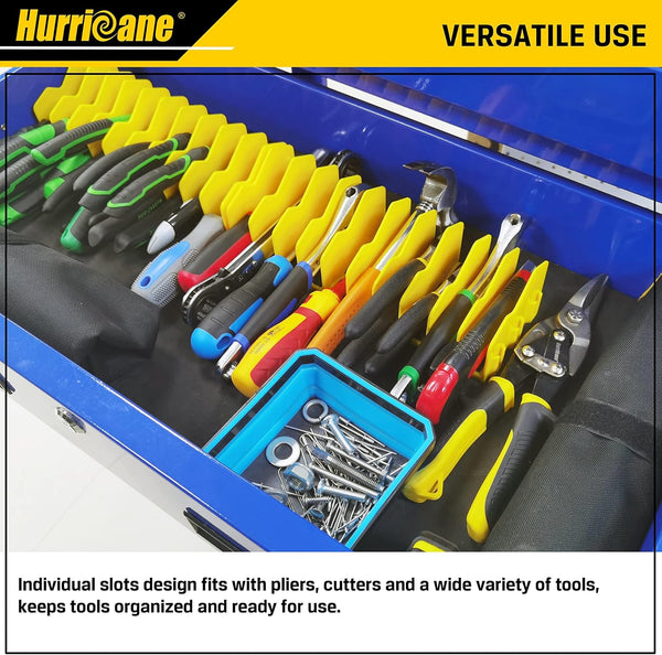 HURRICANE 2-Pack Plier Organizer Rack, 20-Slot Tool Box Organizer with Non-Slip Base, Extendable Drawer Storage for Pliers, Cutters & Hand Tools,