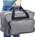 Bright Creations Sewing Machine Case - 18.1 x 9.4 x 12.2 In Gray Polyester - Hard Side Travel Tote & Organizer - Padded Handle & Shoulder Strap -