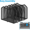 Simple Trending 5-Section Vertical File Organizer, Black 5 Section-Black