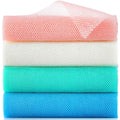 4 Pieces African Exfoliating Net, Long African Net Sponge, Nylon African Net Cloth, Exfoliating Washcloth, Body Scrubbers for Use in Shower, Back