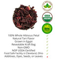 Hibiscus Tea 1LB (16Oz) 100% CERTIFIED Organic Hibiscus Flowers Herbal Tea (WHOLE PETALS), Caffeine Free in 1 lbs. Bulk Resealable BPA-free Bags