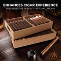 Mantello Cigars Spanish Cedar Cigar Tray - Adjustable Divider, Fits Large Humidors, for Humidor or Walk-in Closet 12.5" x 7.5"x 2.25