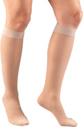 Truform Sheer Compression Stockings, 15-20 mmHg, Women's Knee High Length, Dot Pattern, Nude, Medium Nude Medium (1 Pair) Dot Pattern