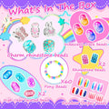 AMAZING TIME 130 Pcs Charm Bracelet Making Kit, Jewelry Toy for Girl Age 8-12 Beads Craft Set for 5 6 7 8 9 10 11 12 Year Old Teenage Birthday Gift