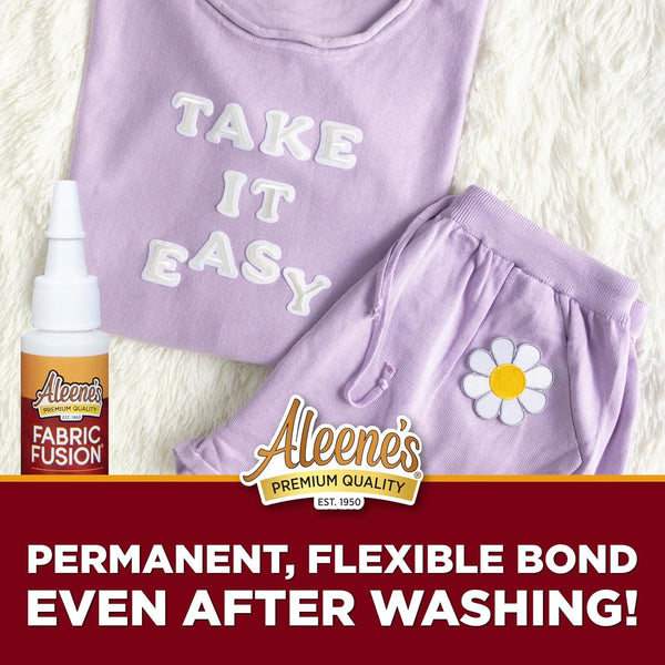Aleene's Fabric Fusion Glue .66 oz 3-Pack, Permanent and Washable Adhesive, Dries Flexible, Strong Bond on Fabrics, Clothing, Denim, Polyester,