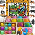 Bath Bombs for Kids with Surprise Inside, 12 pk Kids Bath Bombs with Toys | Bath Bombs with Jungle Toys, Organic, Natural, Skin-Moisturizing