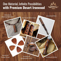 IECAP LLC Bookmatched Desert Ironwood Knife Handle Scales (Burl Ball Pattern) – Grade A, 1 Pair – Exotic Wood Knife Handle Material – Natural Iron