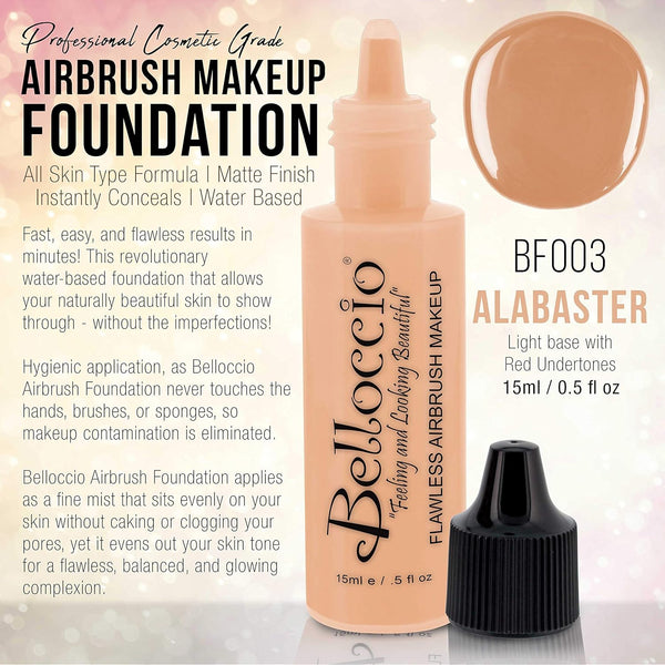 Belloccio'S Professional Cosmetic Airbrush Makeup Foundation 1/2Oz Bottle: Buff- Light with Golden Undertones