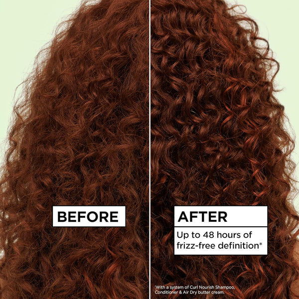 Garnier Fructis Curl Nourish Moisturizing Shampoo for Curly Hair, Plant Protein and Coconut Oil Formula, Up to 48HR of Curl Definition, Sulfate