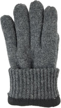 BRUCERIVER Men's Pure Wool Knitted Gloves | Insulated Fleece Lining Small-Medium Anthra