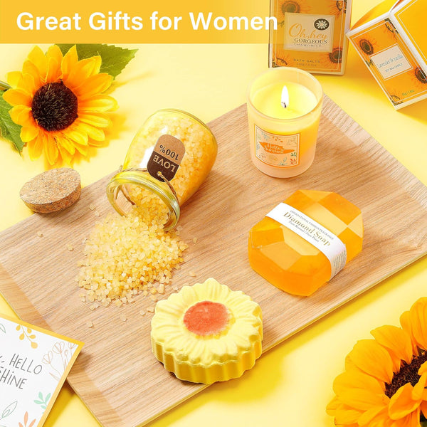Birthday Gifts for Women, Set of 13 Unique Gift Baskets Birthday Present for Best Friends Bff Sister Sending Sunshine Include Tumbler, Get Well