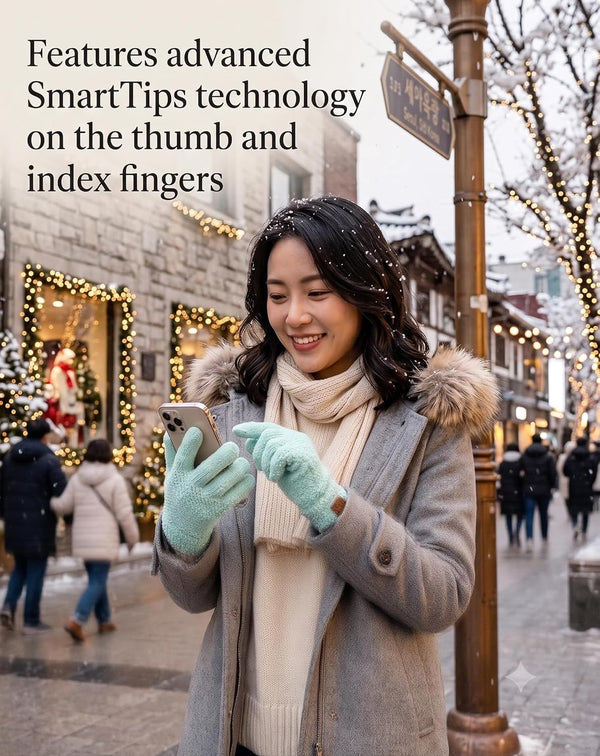 C.C Winter Warm Eco-Friendly Knit Chenille Touchscreen Texting Gloves Mint