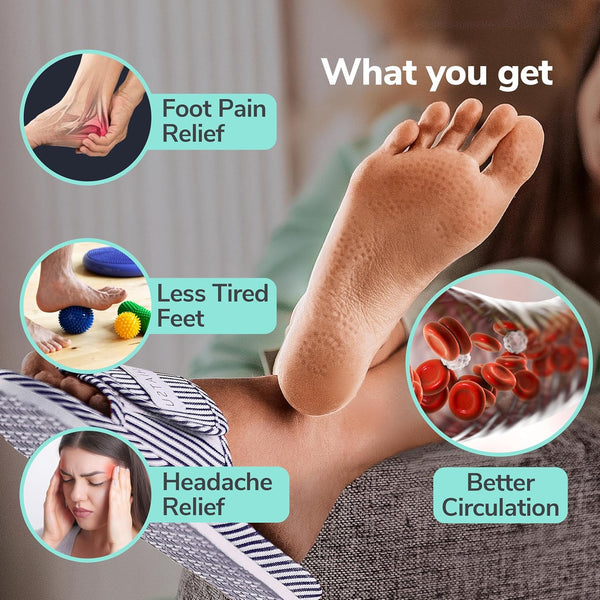 Shiatsu Home Acupressure Massage Slippers for Plantar Fasciitis, Acupuncture Foot Massager, Pain Relief & Muscle Relaxation