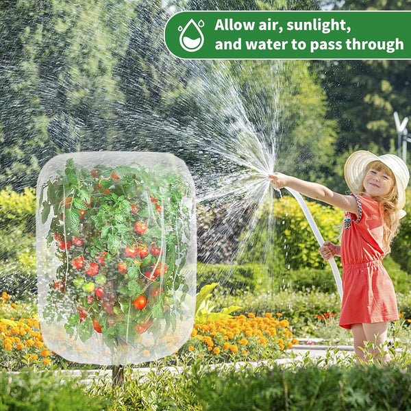 Garden Mesh Netting with Drawstring,Plants Cover Protection from anti Birds,Bugs,Cicadas,And Insects-Pest Barrier Bag for Blueberry