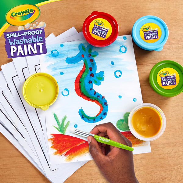 Crayola Spill Proof Paint Set, Washable Paint for Kids, Ages 3, 4, 5, 6