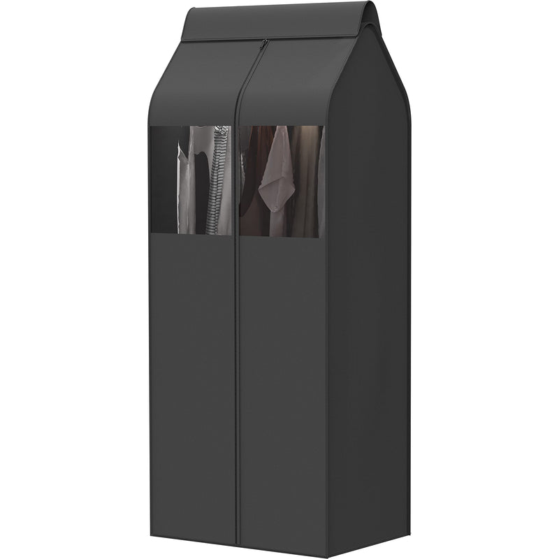 Simple Houseware 15"W x 54"H Garment Cover with Bottom Seal & Clear Window | for Clothes Rack/Closet/Hanging Clothes, Dark Gray 54" x 15"