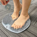 Shower Foot Scrubber Mat Back Washer Exfoliating Bath Wash Pad Wall Mounted Slip Suction Cups for Use in Cleaner Men and Women Gray
