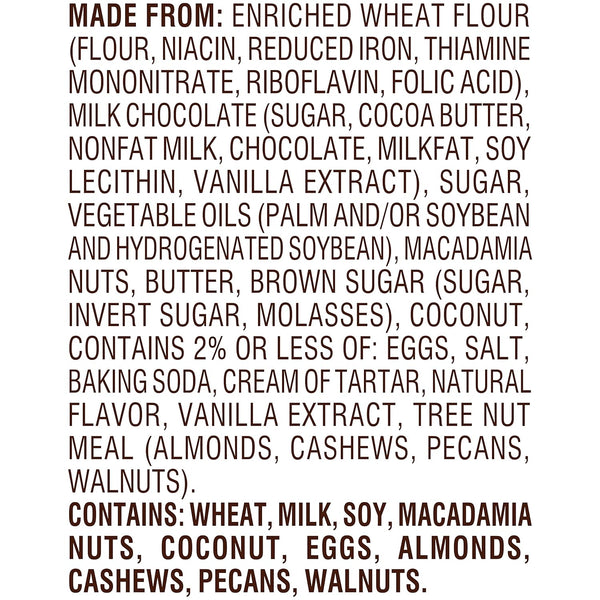 Pepperidge Farm Sausalito Crispy Milk Chocolate Macadamia Nut Cookies, 7.2 OZ Bag (8 Cookies) Milk Chocolate Macadamia 7.2 Ounce (Pack of 1)