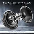 Pyle Car Vehicle Subwoofer Audio Speaker - 6.5 Non-Pressed Paper Cone, Black Plastic Basket, Dual Voice Coil 4 Ohm Impedance, 600 Watt Power, Foam