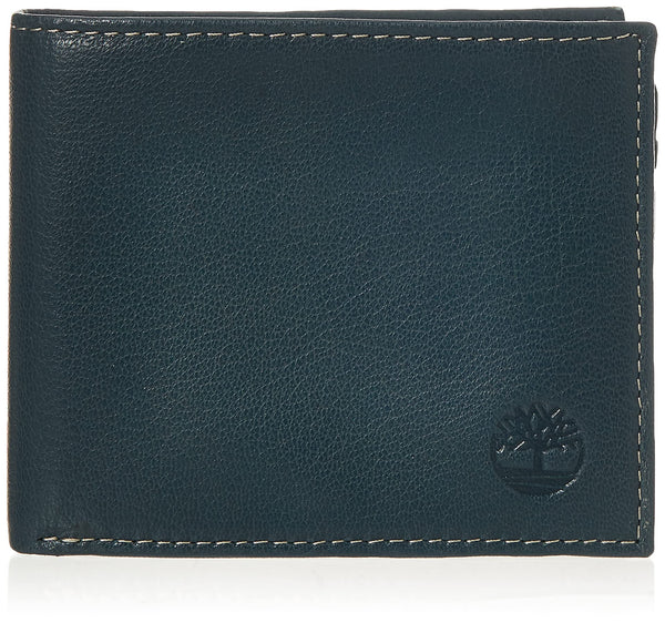 Timberland Men'S Leather Wallet with Attached Flip Pocket, Navy (Blix), One Size