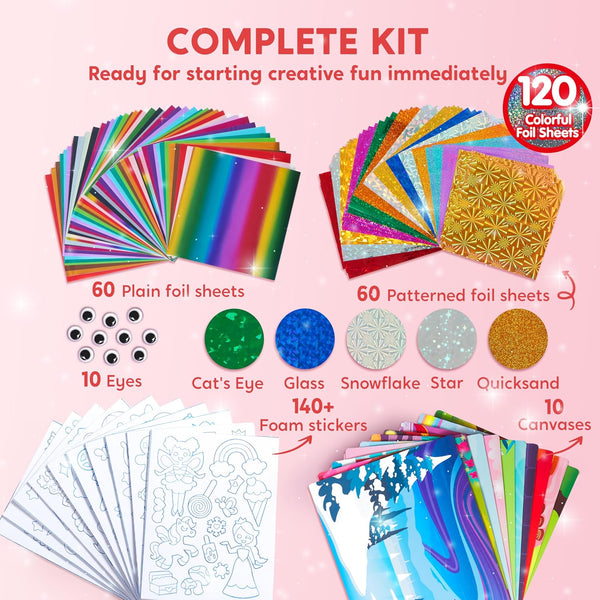 Klever Kits Unicorn Foil Art- Arts & Crafts for Kids 4 and Up, Mess Free