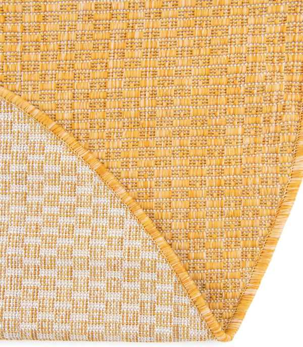 Unique Loom Collection Casual Transitional Solid Heathered Indoor/Outdoor Flatweave Area Rug (2' 2" X 3' 1" Oval, Corn Harvest Yellow)