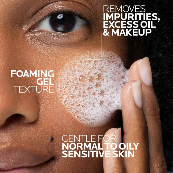 La Roche-Posay Toleriane Purifying Foaming Facial Cleanser, Niacinamide + Ceramides + Prebiotic Thermal Water, Oil Free Face Wash for Oily Skin,