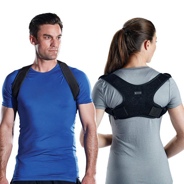 Gaiam Restore Posture Corrector for Women & Men - Back Straightener Adjustable Straps Compact Brace Support for Clavicle, Neck, Shoulder,
