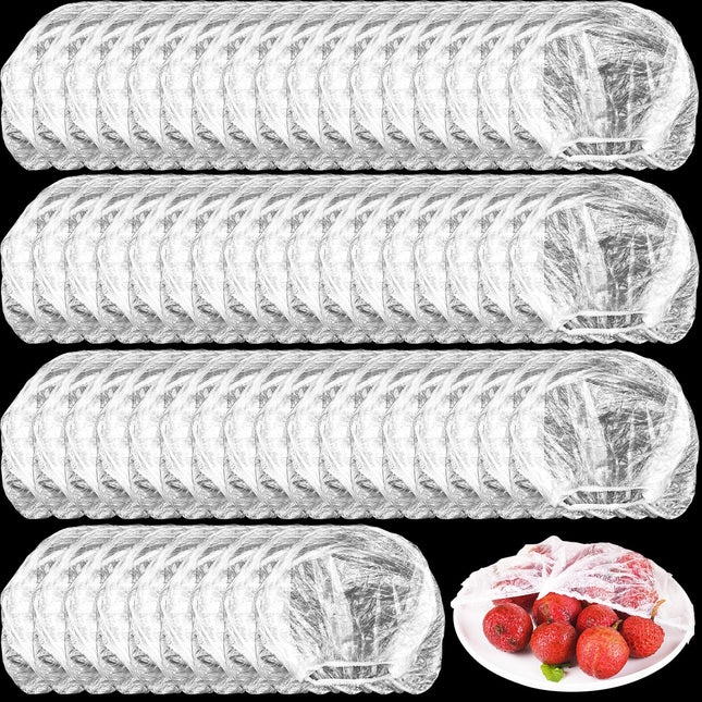 400 Pcs Fresh Keeping Bags,Plastic Food Storage Covers,Elastic Sealing Bowl Lids,Adjustable Wrap Bowl Covers for Family 