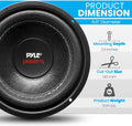 Pyle Car Vehicle Subwoofer Audio Speaker - 6.5 Non-Pressed Paper Cone, Black Plastic Basket, Dual Voice Coil 4 Ohm Impedance, 600 Watt Power, Foam