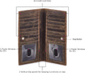 Long Wallet for Men Women Leather Slim Bifold RFID Blocking Card Holder Moss Green Crazy Horse