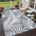 Outdoor Plastic Straw Rug - 6x9Ft Waterproof Reversible Patio Mat for Deck, Beach, RV, Camper, Backyard 6' x 9' (Rectangular) Cool Gray