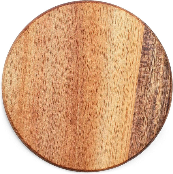 Juvale Round Acacia Wood Coasters - 8 Pack, 4 in, Brown - Drink Coasters for Coffee & Dining Table Decor - Bar & Home Bar Accessories - Wood Decor