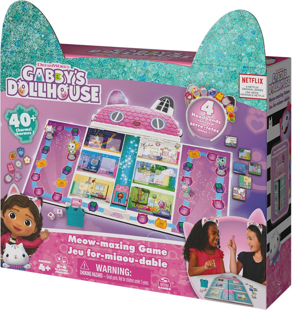 Spin Master Games, GabbyÃ¢ÂÂS Dollhouse, Meow-Mazing Board Game, Board Game for Kids, Family Games, Preschool Game for Families & Kids Ages 4+