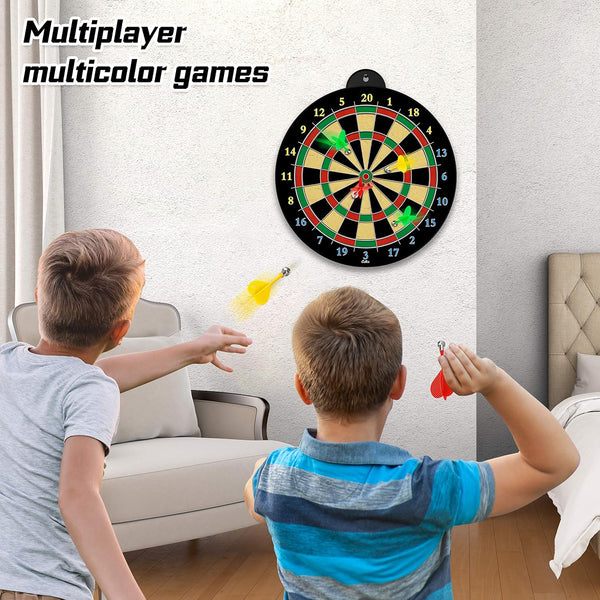 Dart Board - 12pcs Magnetic Darts - Excellent Indoor Game and Party Games - Gifts for 5 6 7 8 9 10 11 12 Year Old Boy Kids Yellow